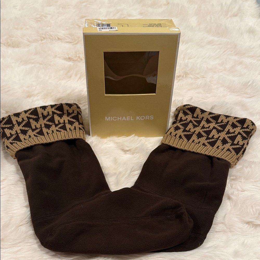 Michael Kors Dark Brown and Tan Socks